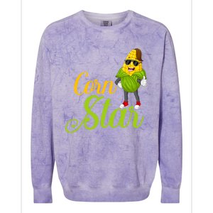 Corn Star Rancher Barnyard Harvest Farming Barn Cattle Gift Colorblast Crewneck Sweatshirt