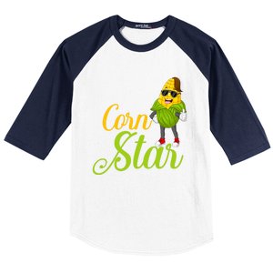 Corn Star Rancher Barnyard Harvest Farming Barn Cattle Gift Baseball Sleeve Shirt