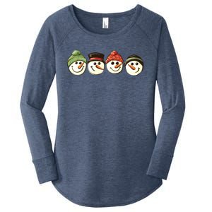 Christmas Snowman Retro Snowman Cute Christmas Women's Perfect Tri Tunic Long Sleeve Shirt