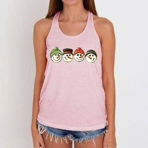 Christmas Snowman Retro Snowman Cute Christmas Women's Knotted Racerback Tank