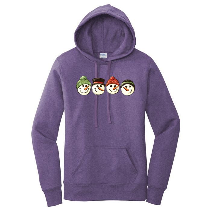 Christmas Snowman Retro Snowman Cute Christmas Women's Pullover Hoodie