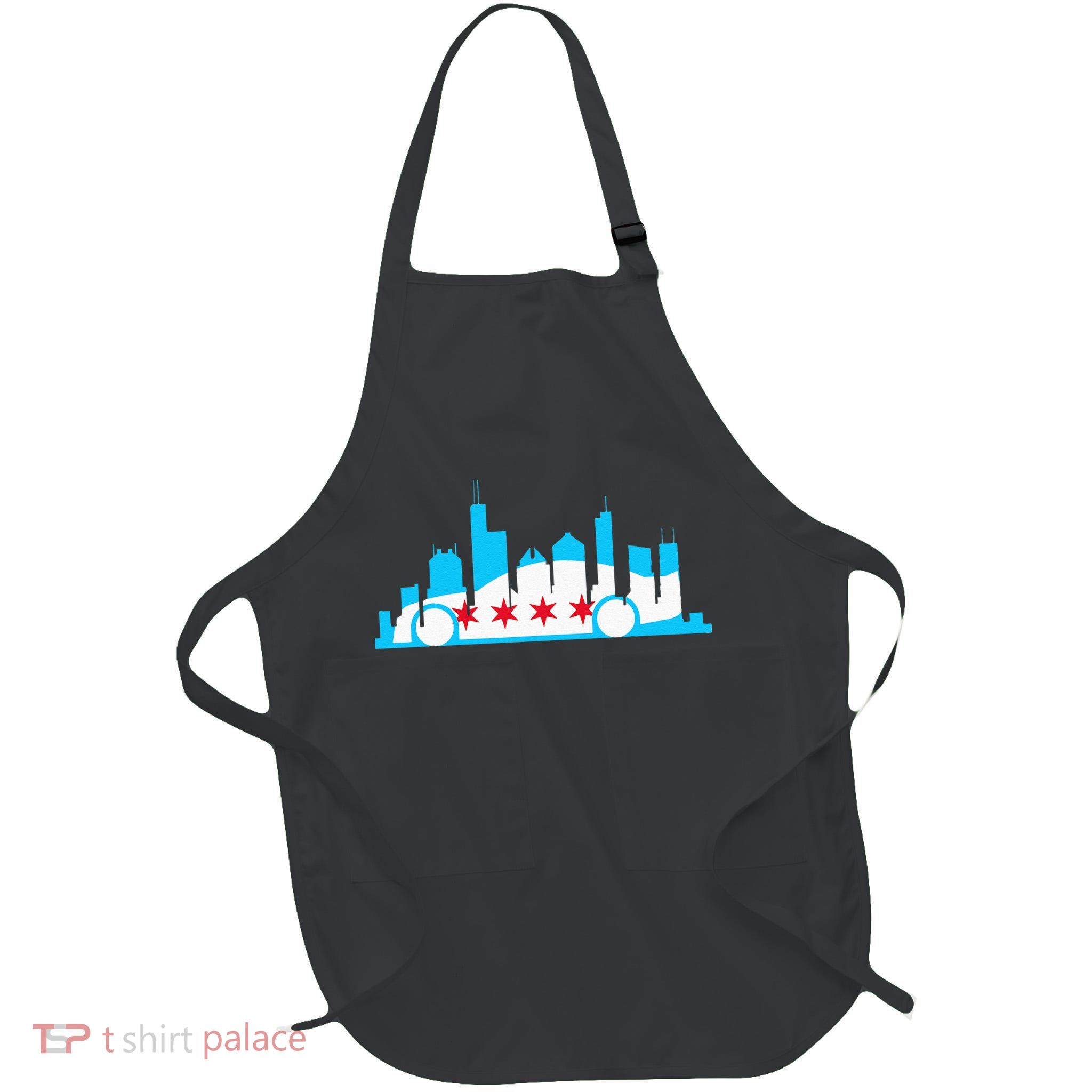 Chicago Skyline Race Car Chicago Flag Apron