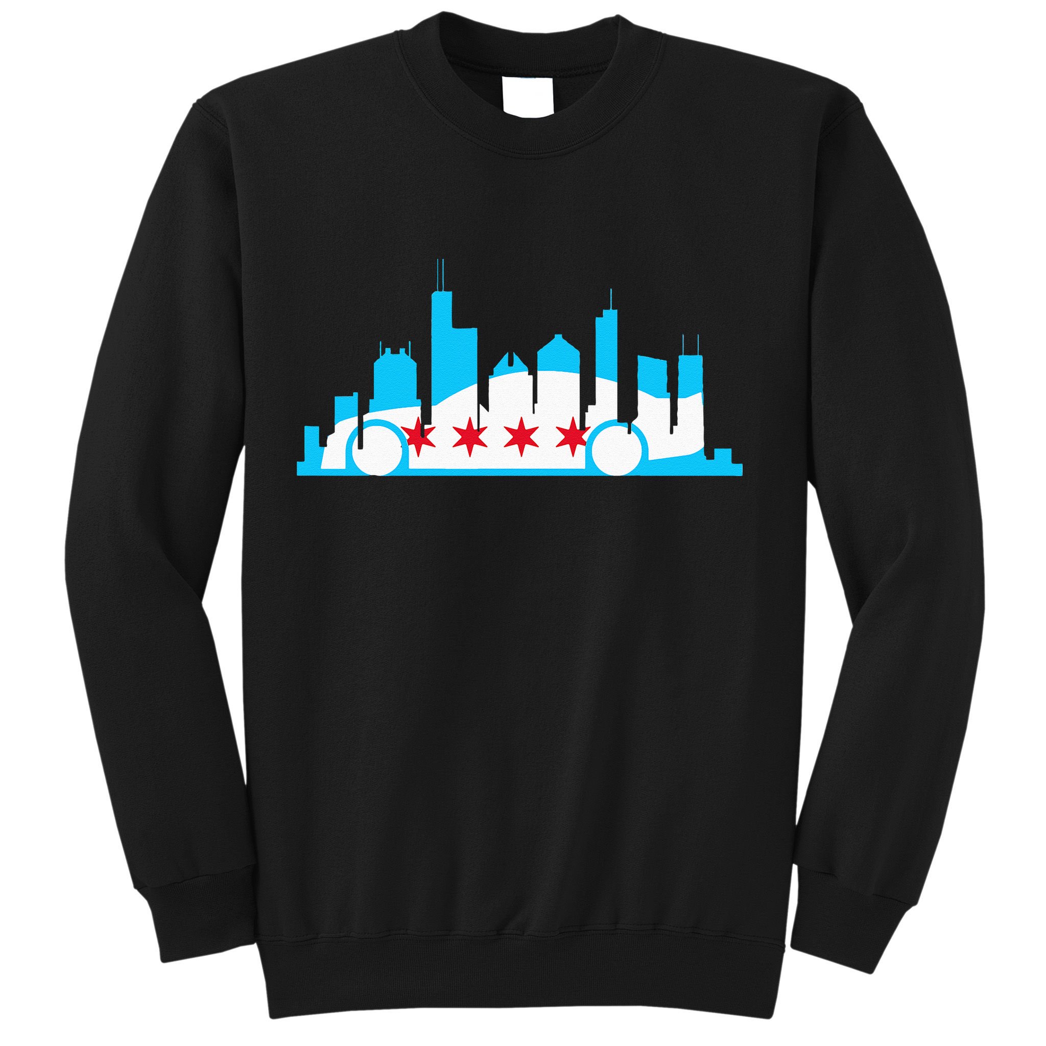 Chicago Skyline Race Car Chicago Flag Sweatshirt