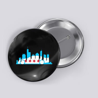 Chicago Skyline Race Car Chicago Flag Button