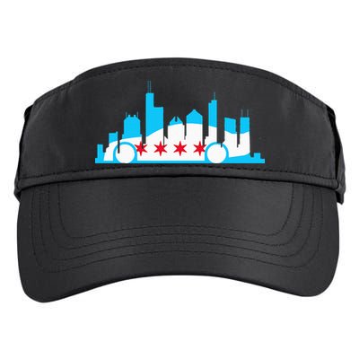 Chicago Skyline Race Car Chicago Flag Adult Drive Performance Visor
