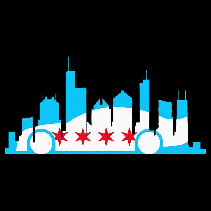 Chicago Skyline Race Car Chicago Flag Drawstring Bag
