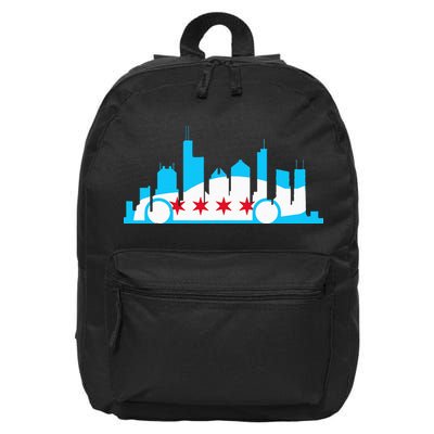 Chicago Skyline Race Car Chicago Flag 16 in Basic Backpack