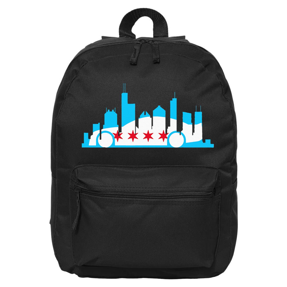 Chicago Skyline Race Car Chicago Flag 16 in Basic Backpack