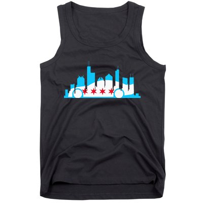 Chicago Skyline Race Car Chicago Flag Tank Top