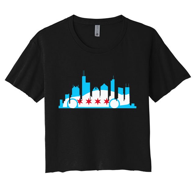 Chicago Skyline Race Car Chicago Flag Crop Top