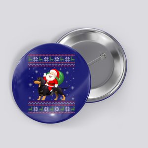 Christmas Santa Riding Dachshund Dog Funny Ugly Xmas Sweater Great Gift Button