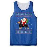 Christmas Santa Riding Dachshund Dog Funny Ugly Xmas Sweater Great Gift Mesh Reversible Basketball Jersey Tank