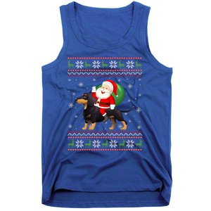 Christmas Santa Riding Dachshund Dog Funny Ugly Xmas Sweater Great Gift Tank Top