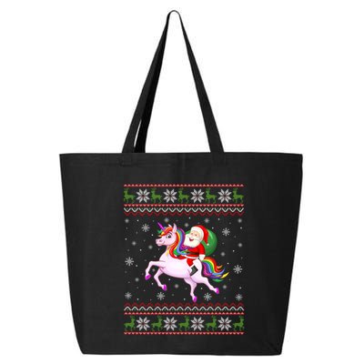 Christmas Santa Riding Unicorn Funny Ugly Xmas Sweater Gift 25L Jumbo Tote