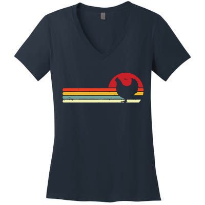 Chicken Shirts Retro Style Women's V-Neck T-Shirt