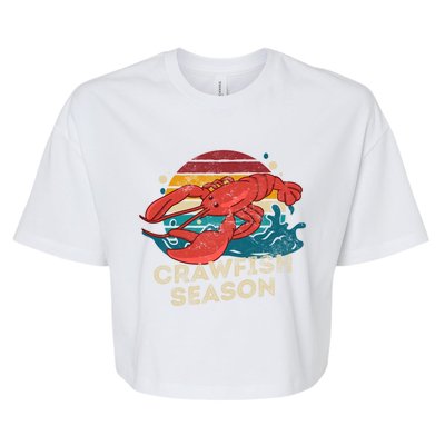 Crawfish Season Retro Crawfish Boil Love Crayfish Seafood Gift Bella+Canvas Jersey Crop Tee