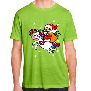 Christmas Santa Riding Unicorn Xmas Gift Funny Gift Adult ChromaSoft Performance T-Shirt