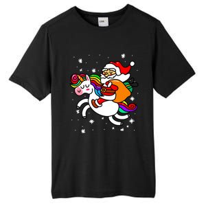 Christmas Santa Riding Unicorn Xmas Gift Funny Gift Tall Fusion ChromaSoft Performance T-Shirt