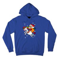 Christmas Santa Riding Unicorn Xmas Gift Funny Gift Hoodie