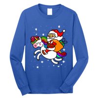 Christmas Santa Riding Unicorn Xmas Gift Funny Gift Long Sleeve Shirt