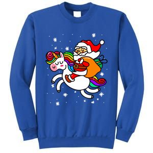 Christmas Santa Riding Unicorn Xmas Gift Funny Gift Sweatshirt