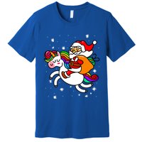 Christmas Santa Riding Unicorn Xmas Gift Funny Gift Premium T-Shirt