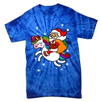 Christmas Santa Riding Unicorn Xmas Gift Funny Gift Tie-Dye T-Shirt