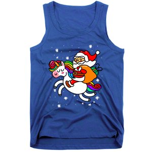 Christmas Santa Riding Unicorn Xmas Gift Funny Gift Tank Top