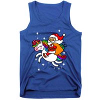 Christmas Santa Riding Unicorn Xmas Gift Funny Gift Tank Top