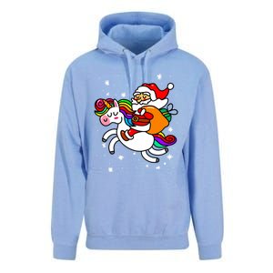 Christmas Santa Riding Unicorn Xmas Gift Funny Gift Unisex Surf Hoodie