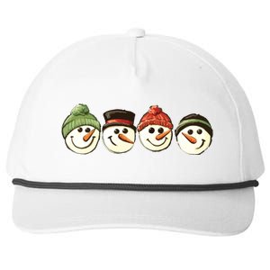 Christmas Snowman Retro Snowman Cute Christmas Snapback Five-Panel Rope Hat