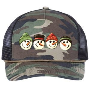 Christmas Snowman Retro Snowman Cute Christmas Retro Rope Trucker Hat Cap