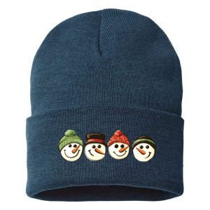 Christmas Snowman Retro Snowman Cute Christmas Sustainable Knit Beanie