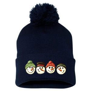 Christmas Snowman Retro Snowman Cute Christmas Pom Pom 12in Knit Beanie