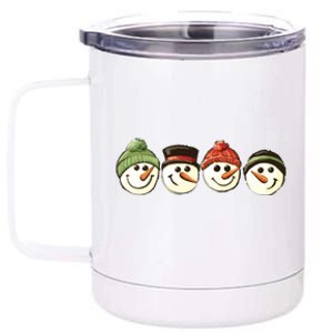 Christmas Snowman Retro Snowman Cute Christmas 12 oz Stainless Steel Tumbler Cup