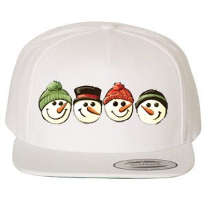 Christmas Snowman Retro Snowman Cute Christmas Wool Snapback Cap