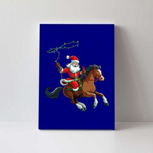 Cowboy Santa Riding A Horse Christmas Funny Canvas