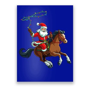 Cowboy Santa Riding A Horse Christmas Funny Poster