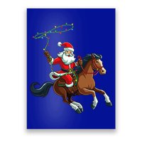 Cowboy Santa Riding A Horse Christmas Funny Poster