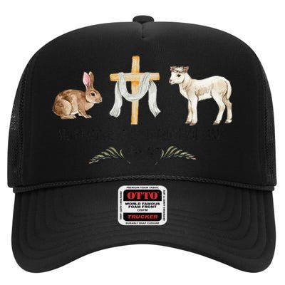 christian Silly Rabbit Easter Is For Jesus High Crown Mesh Back Trucker Hat