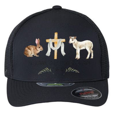 christian Silly Rabbit Easter Is For Jesus Flexfit Unipanel Trucker Cap