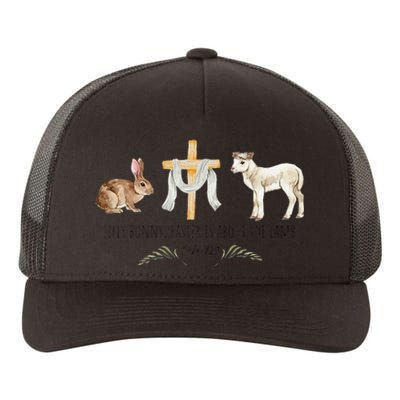 christian Silly Rabbit Easter Is For Jesus Yupoong Adult 5-Panel Trucker Hat