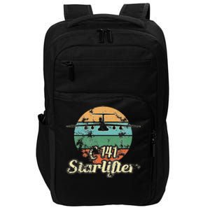 C141 Starlifter Retro Sunset Airlift Cargo Airplane Impact Tech Backpack