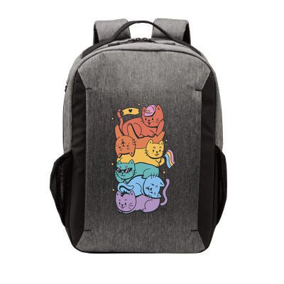 Cat Stack Rainbow Gay Pride LGBT Cute Cat Lover Vector Backpack