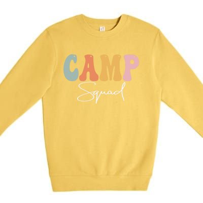 Camp Squad Retro Groovy Vintage Happy First Day Of School Gift Premium Crewneck Sweatshirt