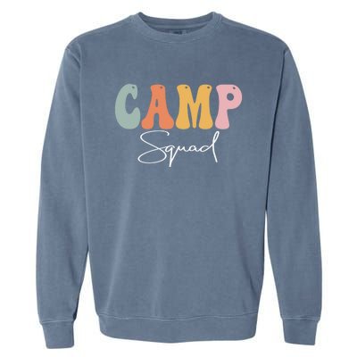 Camp Squad Retro Groovy Vintage Happy First Day Of School Gift Garment-Dyed Sweatshirt