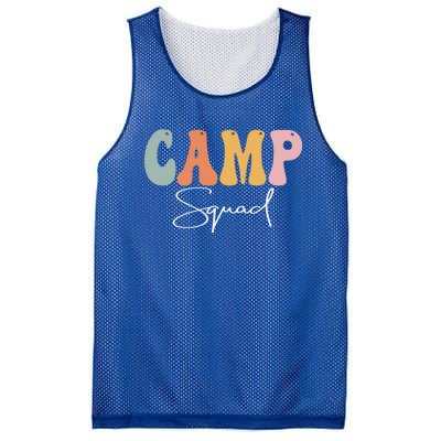 Camp Squad Retro Groovy Vintage Happy First Day Of School Gift Mesh Reversible Basketball Jersey Tank