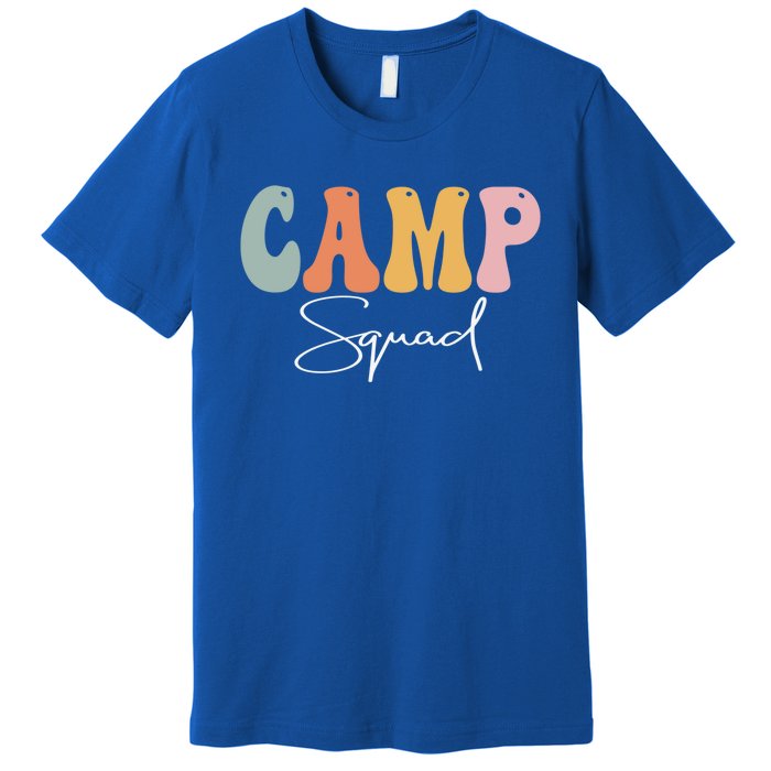 Camp Squad Retro Groovy Vintage Happy First Day Of School Gift Premium T-Shirt