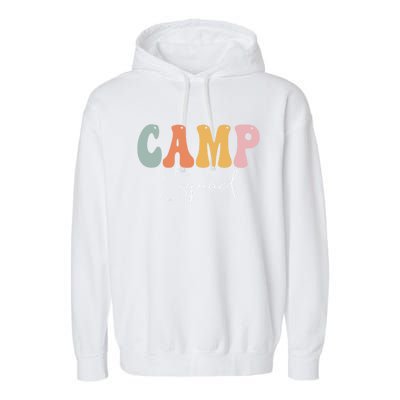 Camp Squad Retro Groovy Vintage Happy First Day Of School Gift Garment-Dyed Fleece Hoodie