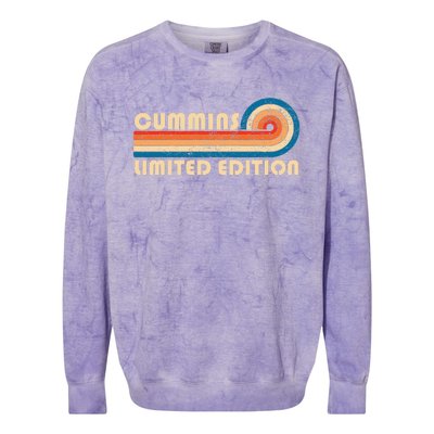 Cummins Surname Retro Vintage 80s 90s Birthday Reunion Colorblast Crewneck Sweatshirt